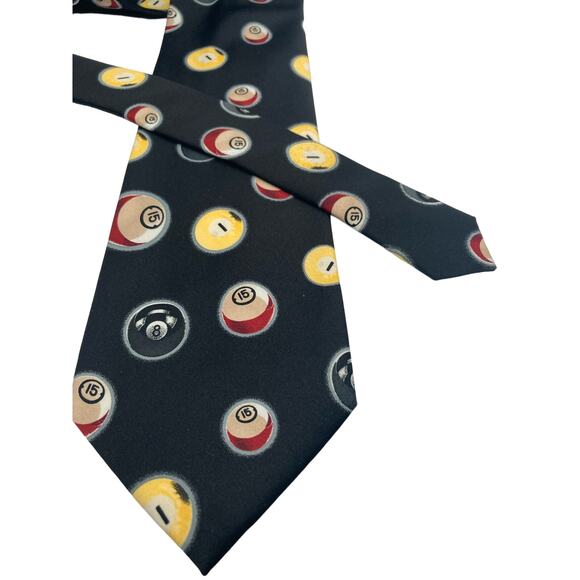 New Parquet 100% Polyester Billards Pool Balls Tie 57.5"L x4"W - Picture 3 of 8